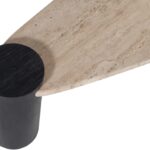 Taverna Travertine Top And Oak Wood Base Coffee Table