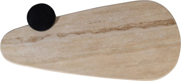 Taverna Travertine Top And Oak Wood Base Coffee Table