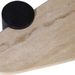 Taverna Travertine Top And Oak Wood Base Coffee Table