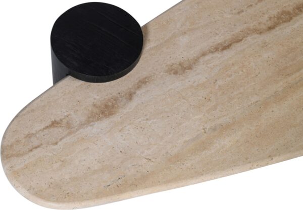 Taverna Travertine Top And Oak Wood Base Coffee Table