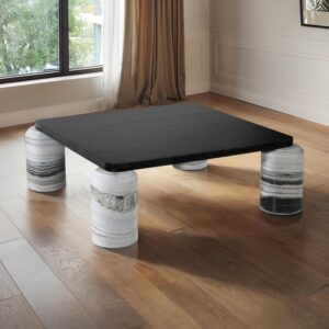 Ferrara Marble Base And Oak Wood Top Coffee Table