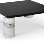 Ferrara Marble Base And Oak Wood Top Coffee Table