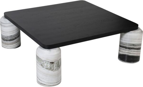 Ferrara Marble Base And Oak Wood Top Coffee Table