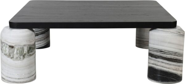 Ferrara Marble Base And Oak Wood Top Coffee Table
