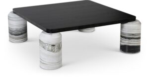 Ferrara Marble Base And Oak Wood Top Coffee Table