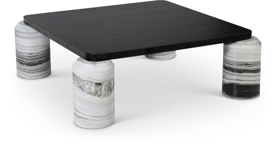 Ferrara Marble Base And Oak Wood Top Coffee Table
