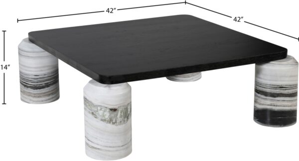 Ferrara Marble Base And Oak Wood Top Coffee Table