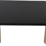 Ferrara Travertine Base And Oak Wood Top Coffee Table
