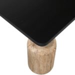 Ferrara Travertine Base And Oak Wood Top Coffee Table