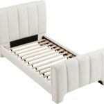 Camila Chenille Fabric Upholstered Twin Bed