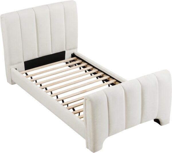 Camila Chenille Fabric Upholstered Twin Bed