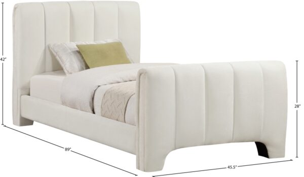 Camila Chenille Fabric Upholstered Twin Bed