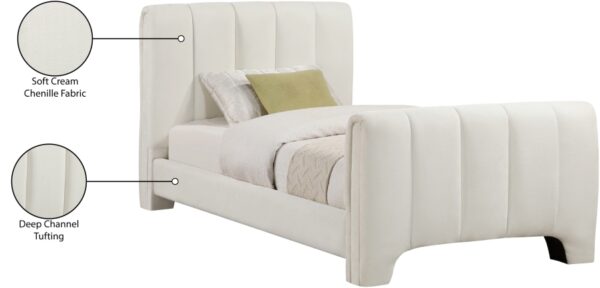 Camila Chenille Fabric Upholstered Twin Bed