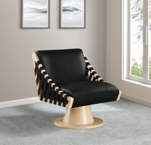 Millwin Vegan Leather Upholstered Swivel Accent Chair