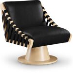 Millwin Vegan Leather Upholstered Swivel Accent Chair