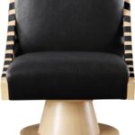 Millwin Vegan Leather Upholstered Swivel Accent Chair