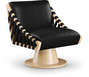 Millwin Vegan Leather Upholstered Swivel Accent Chair