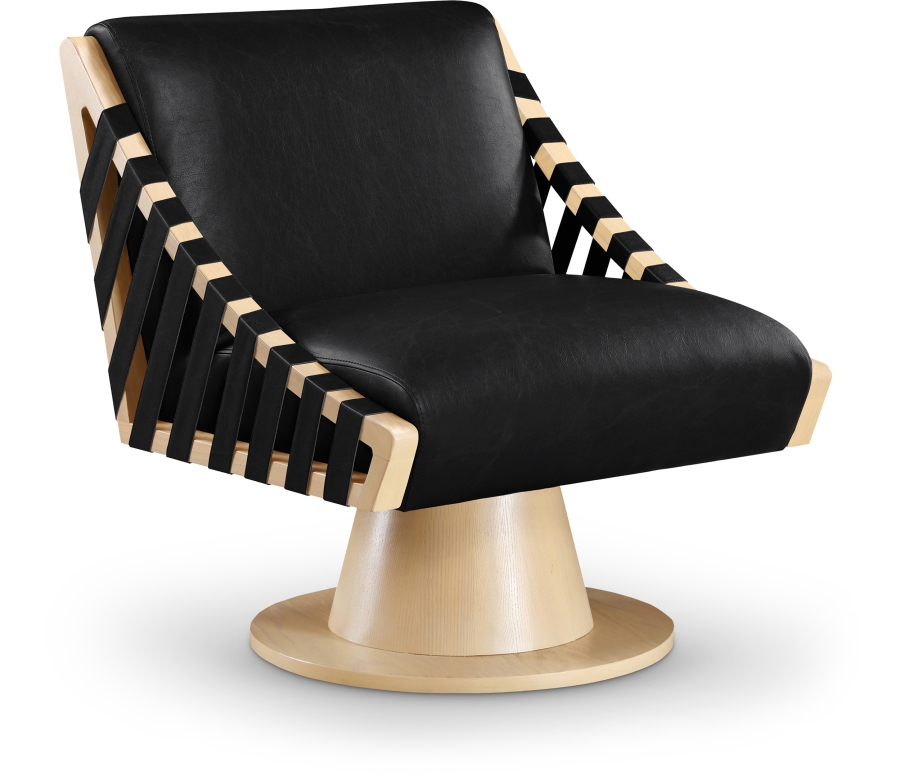 Millwin Vegan Leather Upholstered Swivel Accent Chair