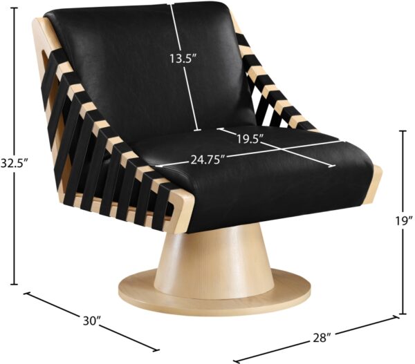 Millwin Vegan Leather Upholstered Swivel Accent Chair