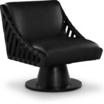 Millwin Vegan Leather Upholstered Swivel Accent Chair