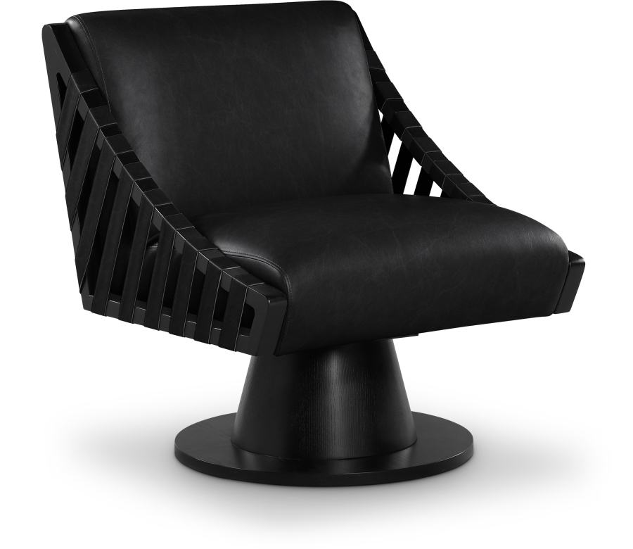 Millwin Vegan Leather Upholstered Swivel Accent Chair