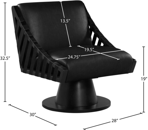 Millwin Vegan Leather Upholstered Swivel Accent Chair