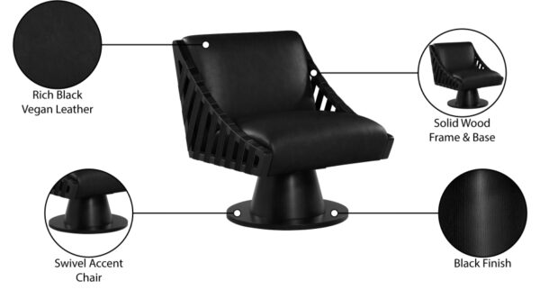 Millwin Vegan Leather Upholstered Swivel Accent Chair