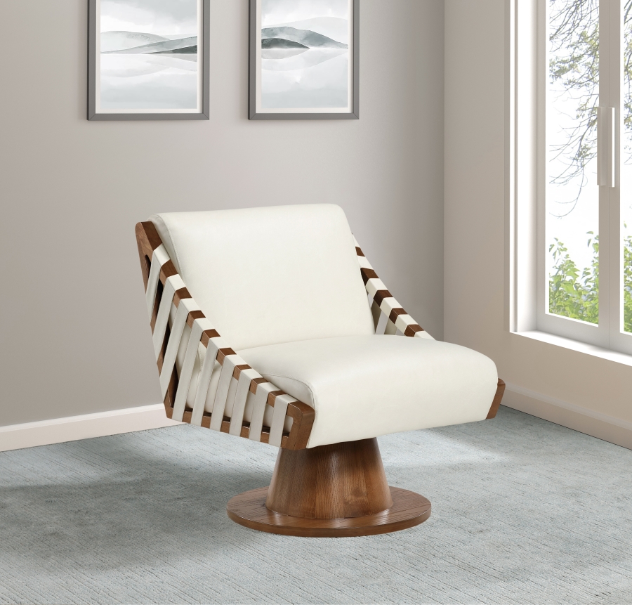 Millwin Vegan Leather Upholstered Swivel Accent Chair