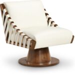 Millwin Vegan Leather Upholstered Swivel Accent Chair
