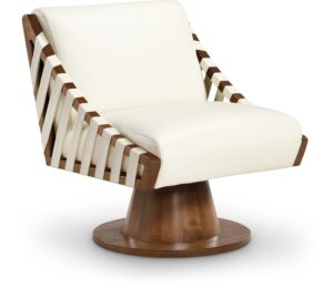 Millwin Vegan Leather Upholstered Swivel Accent Chair