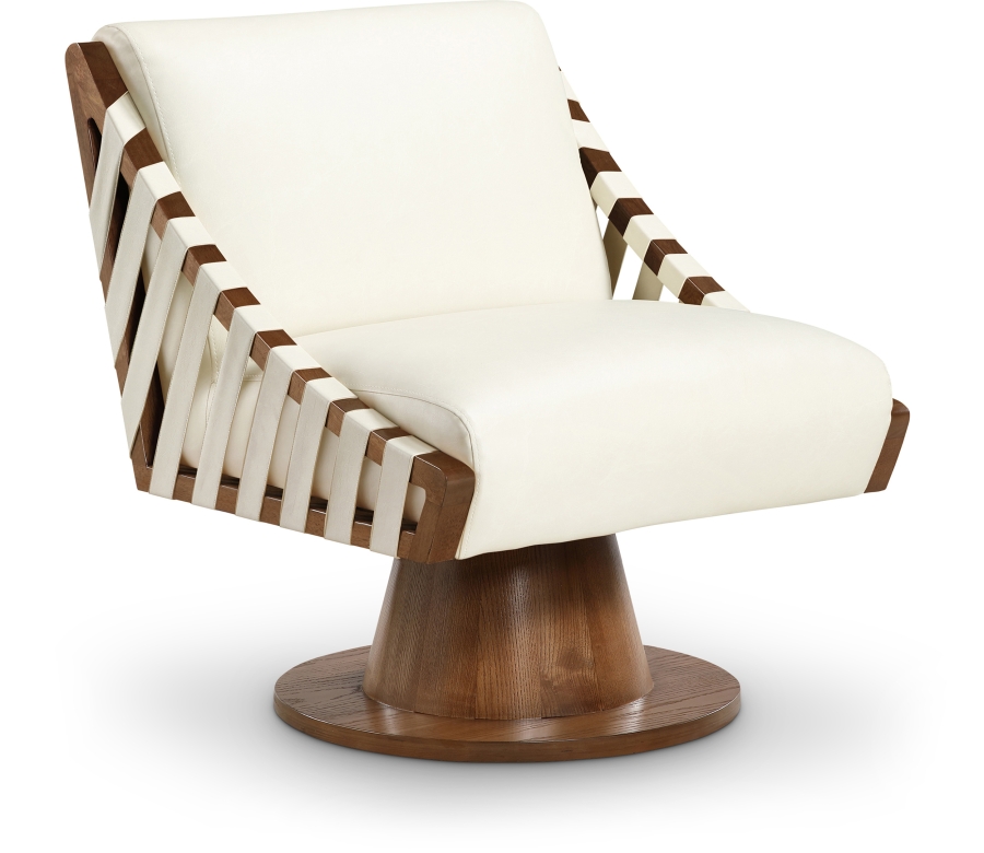 Millwin Vegan Leather Upholstered Swivel Accent Chair