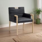 Aimee Vegan Leather Upholstered Dining Arm Chair