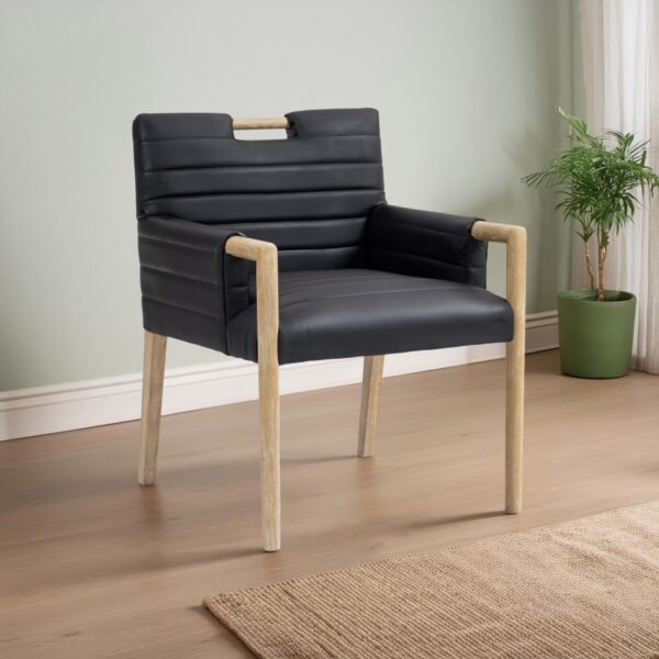 Aimee Vegan Leather Upholstered Dining Arm Chair