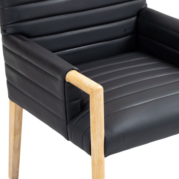 Aimee Vegan Leather Upholstered Dining Arm Chair