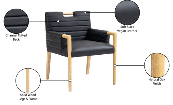 Aimee Vegan Leather Upholstered Dining Arm Chair