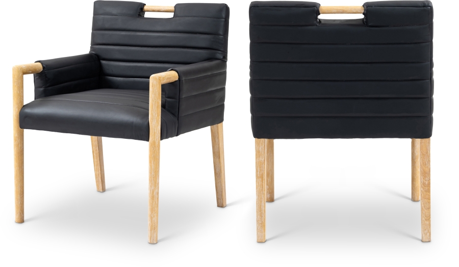 Aimee Vegan Leather Upholstered Dining Arm Chair