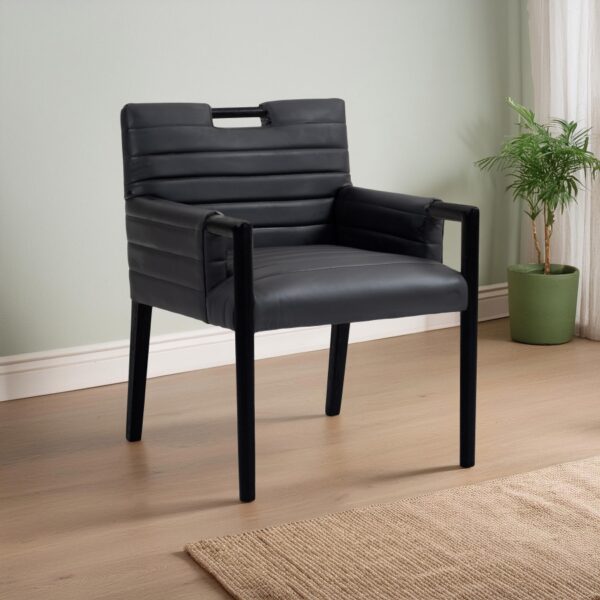Aimee Vegan Leather Upholstered Dining Arm Chair