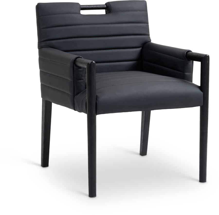 Aimee Vegan Leather Upholstered Dining Arm Chair