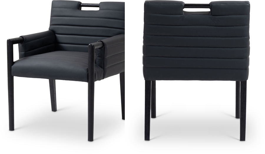 Aimee Vegan Leather Upholstered Dining Arm Chair