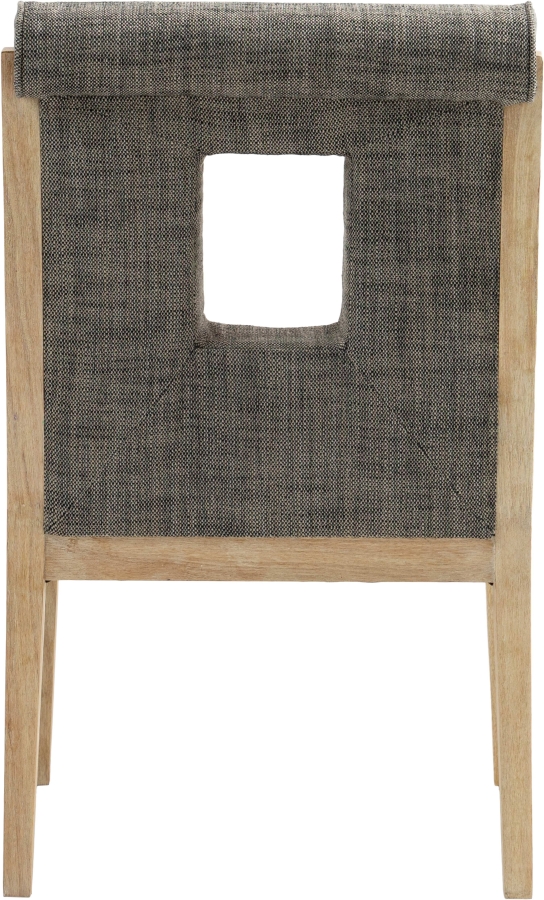 Gwendolyn Linen Textured Fabric Upholstered Dining Arm Chair