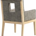 Gwendolyn Linen Textured Fabric Upholstered Dining Arm Chair