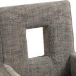 Gwendolyn Linen Textured Fabric Upholstered Dining Arm Chair