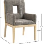 Gwendolyn Linen Textured Fabric Upholstered Dining Arm Chair
