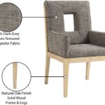 Gwendolyn Linen Textured Fabric Upholstered Dining Arm Chair