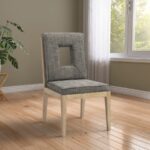 Gwendolyn Linen Textured Fabric Upholstered Dining Side Chair
