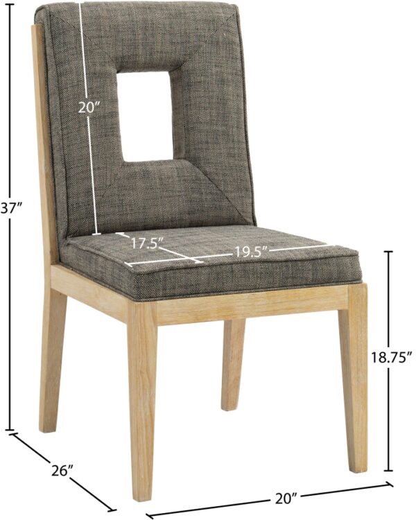 Gwendolyn Linen Textured Fabric Upholstered Dining Side Chair