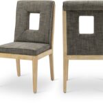 Gwendolyn Linen Textured Fabric Upholstered Dining Side Chair