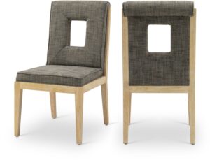 Gwendolyn Linen Textured Fabric Upholstered Dining Side Chair