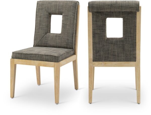 Gwendolyn Linen Textured Fabric Upholstered Dining Side Chair