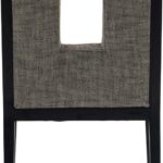Gwendolyn Linen Textured Fabric Upholstered Dining Arm Chair